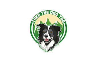 design high resolution dog adventure brand logo