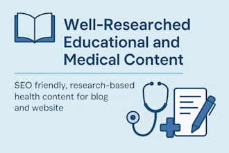 write SEO health blogs and medical articles