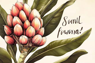 draw beautiful digital botanical illustrations of flowers, fruits, and plants