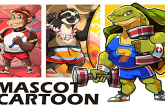 custom cartoon anime mascot gaming twich esport or character for logo or tshirt