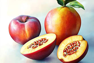 draw your flowers fruits vegetable and botanical plants