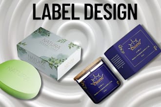 design candles and soap labels packaging