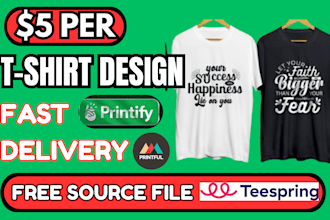 create bulk t shirt designs for merch teespring printify and printful