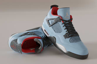 do 3d shoe animation, 3d shoe model, shoe rendering, shoe design and sneakers