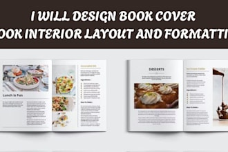 do cookbook or recipe book interior layout design, ebook design or formatting