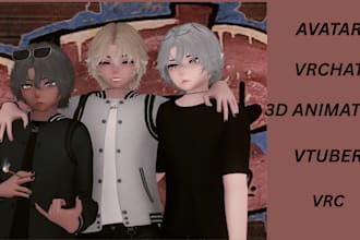 custom vrchat vrc avatar 3d model for PC and quest