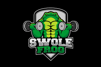 design super colorful frog fitness gym logo