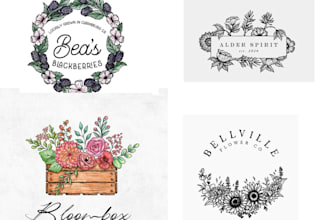 create modern boho, botanical, whimsical, and floral logo design