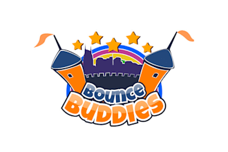 make unique amusements fun logo for bounce buddies