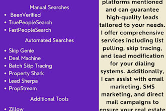 do real estate skiptracing, locate property owners details manually and auto