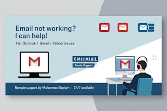 fix outlook, gmail, yahoo, and business email issues remotely
