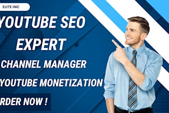 be your youtube SEO expert, channel manager, and monetization strategist