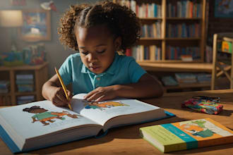 create fantastic african american children story book illustrations