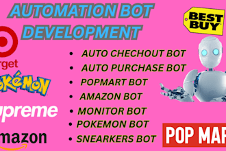 develop a custom auto checkout, purchase, restock, monitor, price alert, popmart