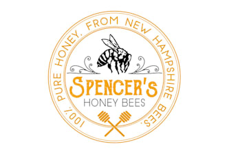 design fantastic wonderful honey bees logo