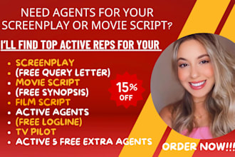 find top active agents for your screenplay, movie script, tv series feature film