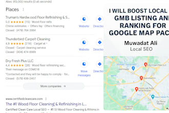 boost local SEO gmb listing and ranking for google map pack