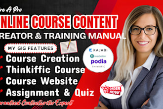 create online course content, teachable course, coaching course, book writer