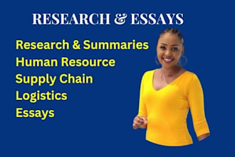 do human resource research, supply chain management, logistics, excel, reports
