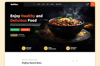 design food catering website, restaurant, bakery  cake, cafe ordering website