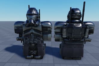 create a 3d modeled armor and clothing for roblox