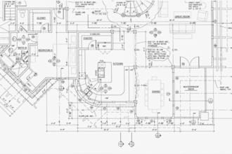 architectural plans with detailed building code compliance and permit