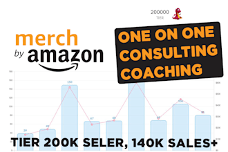 do a merch by amazon consulting, coaching, help with tshirts and ads