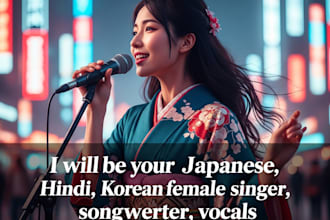 be your japanese, hindi, korean female singer, english vocalist and songwriter