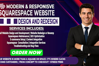 design squarespace website, redesign and update squarespace, website development