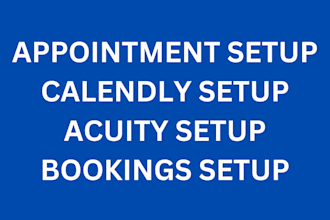 setup calendly acuity scheduling, setmore, square booking