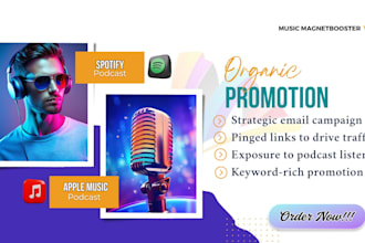 promote your apple music and spotify podcast and get new listeners nd downloads