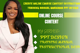 create online course content instructional training manual workbook ppt design