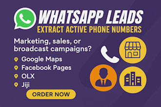 do verified real estate leads with whatsapp phone numbers, email, location