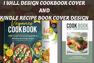 design beautiful cookbook cover and kindle recipe book cover design