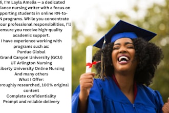 deliver walden, gcu, purdue global, liberty online rn to bsn nursing tasks