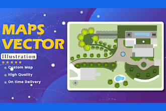 draw vector rv park maps, event maps, maps in illustration