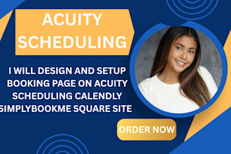 design and setup booking page on acuity scheduling calendly simplybookme square