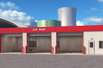 3d modern car wash, salon, spa, renovation and rendering