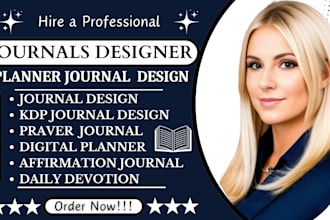design a custom planner prayer journal sketch book and notebook in canva for kdp