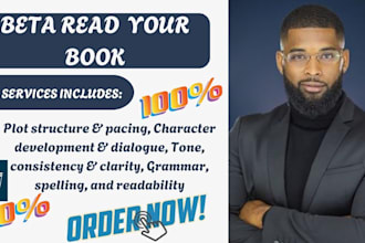 alpha or beta read your book and provide in depth feedback and corrections