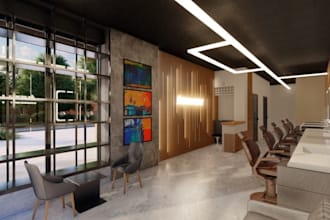 design barber shop,exterior workplace render,wallpaper design,cafe,lumion,cigar