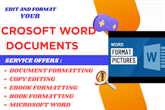 edit, write, proofread, format, publish memoir or fiction manuscript in ms word