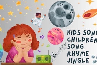 write sing and produce kids song, nursery rhyme, jingle, children song