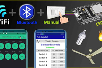develop iot project using ble flutter, esp32, firebase, mqtt