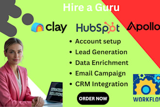 setup clay com workflow apollo io CRM hubspot automation automation instantly ai