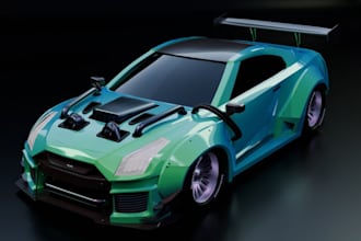 do your 3d fivem car model,3d vintage car,3d hybrid car,3d hyper car