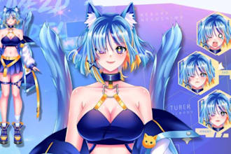 draw and rig 2d vtuber live2d vtuber model vtuber rigging vtuber outfit