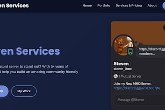 design quality disign  banners websites and setup custom discord server