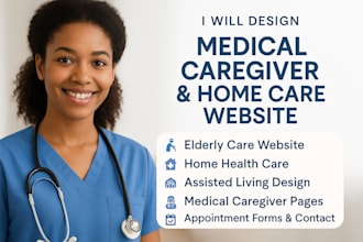 design medical caregiver elderly care assisted living home care website