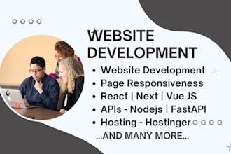 do website development, build custom website design as full stack web developer